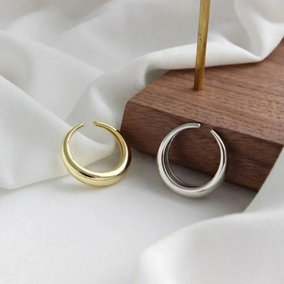 925 Sterling Silver Minimalist Simple Stackable Ring Band Gold or Silver - Picture 5 of 10